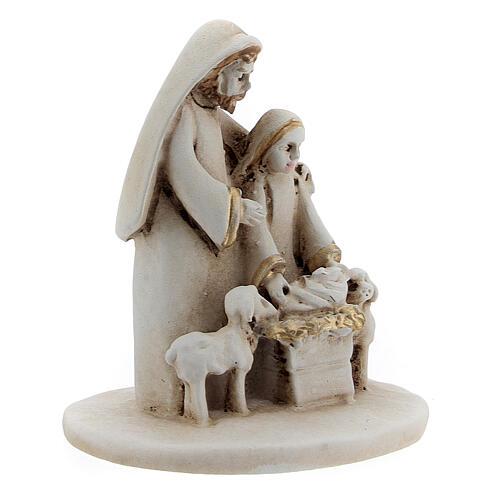 Resin Holy Family statue with sheep, Arab style 5 cm 3