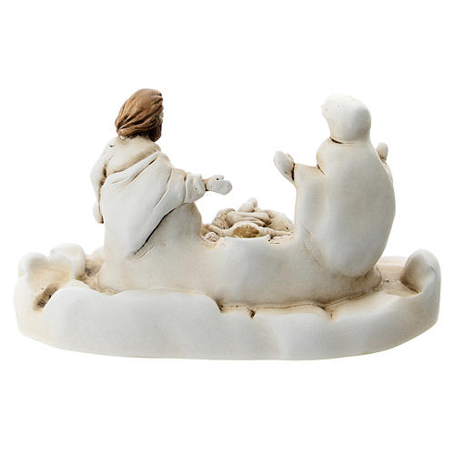 Nativity set on oval base in resin, 5 cm 3