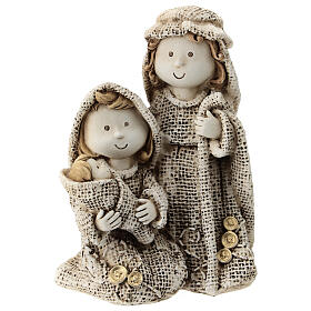 Holy Family for children's line with jute effect clothes 15 cm