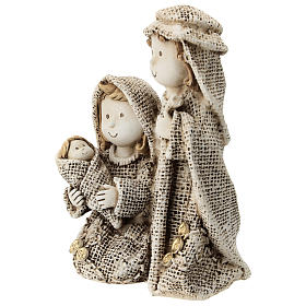 Kids nativity set, Holy Family with jute effect details, 15 cm