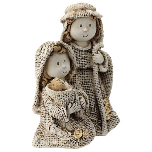 Kids nativity set, Holy Family with jute effect details, 15 cm 3