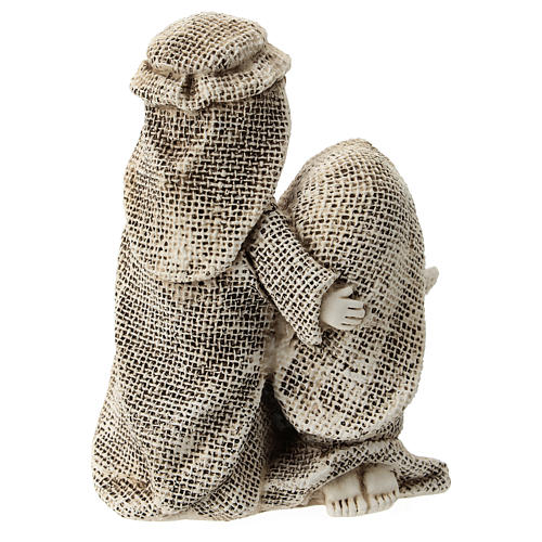 Kids nativity set, Holy Family with jute effect details, 15 cm 4