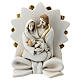 Nativity with ribbon bow and star in resin 10 cm s1