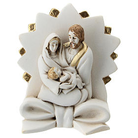 Nativity scene with bow and stars, in resin 10 cm