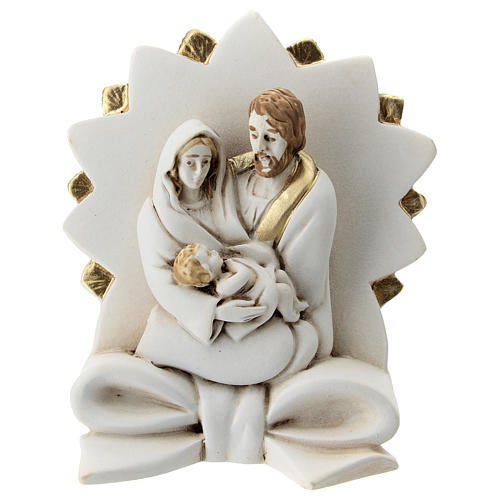 Nativity scene with bow and stars, in resin 10 cm 1