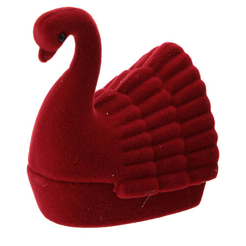 Swan Nativity box set in red velvet 3