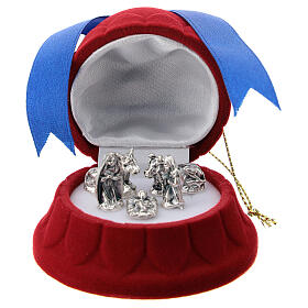 Bell Nativity box set in red velvet