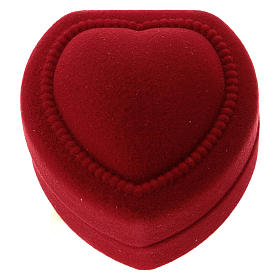 Cofanetto cuoricino con natività velluto rosso  s3