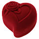 Coffret coeur avec rose velours rouge nativité s3