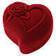 Pudełeczko aksamit czerwone serce z różą ze sceną narodzin s3