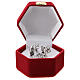 Nativity set box with handle in red velvet s1