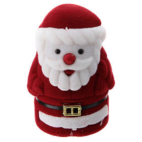 Coffret Père Noël avec nativité velours rouge s3