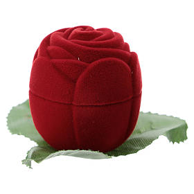 Cofanetto velluto rosellina rossa con natività s3