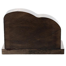 Nativité métal et cabane bois arrondi 5 cm s3