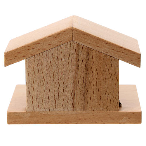 Cabana madeira de pereira com Natividade metal 5 cm 3
