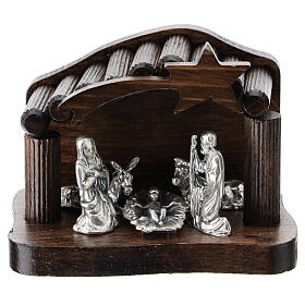 Stajenka kołki drewniane i scena narodzin Jezusa metal, 5 cm