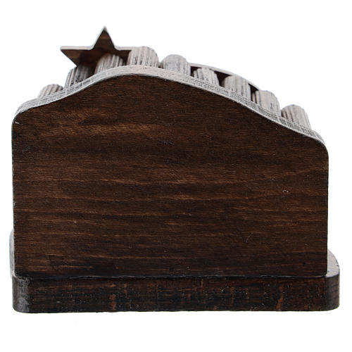 Peg stable with wood and metal Nativity set, 5 cm 3