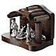 Peg stable with wood and metal Nativity set, 5 cm s2