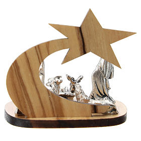 Natividad metal con cometa de olivo estilizada 5 cm s4