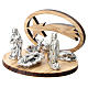 Nativity in metal with wood star 5 cm s2