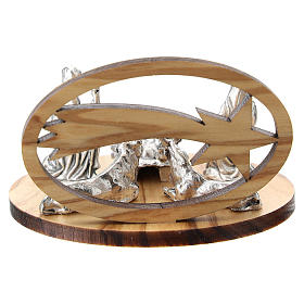 Natividad metal con cometa olivo estilizada 5 cm s3