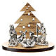 Nativity in metal with wood tree 5 cm s1