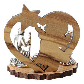 Natividad metal ángel y estrella madera 5 cm s3
