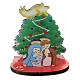 Natividad con árbol de Navidad madera impresa 5 cm s1