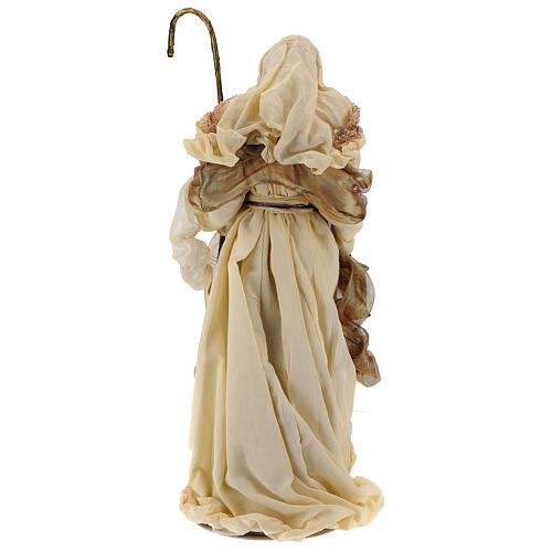 Holy Family, set of three, resin and fabric, beige and gold, 80 cm 13