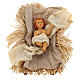 Holy Family nativity set 3 pcs beige gold resin cloth 80 cm s2