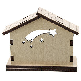 Cabane bois fond désert nocturne Nativité métal 5 cm s3