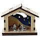 Cabana madeira fundo deserto noturno Natividade metal 5 cm s1