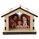 Capanna legno sfondo Sacra Famiglia 5 cm s1