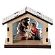 Holy Family image in wooden stable s1