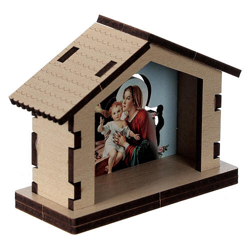 Wooden stable with Holy Family image 3