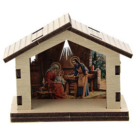 Nativity print on wood shack