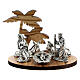 Metal nativity with olive palm trees 5 cm s1