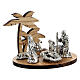 Metal nativity with olive palm trees 5 cm s3
