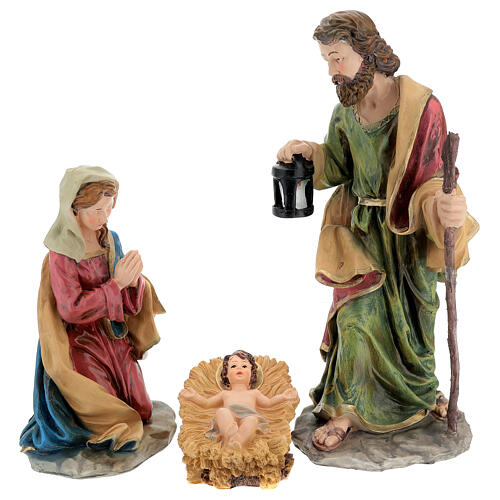 Holy Family nativity set 50 cm colored resin 5 pcs 3
