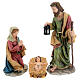 Holy Family nativity set 50 cm colored resin 5 pcs s3