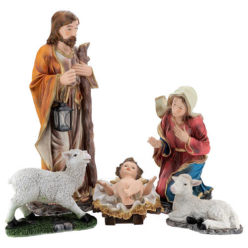 STOCK Painted Holy Family set of 5 resin 85 cm 1