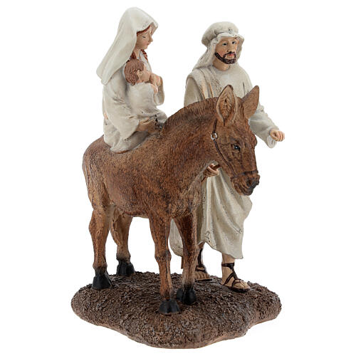Holy Family with donkey statue in resin 20 cm 4