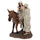 Holy Family statue on donkey in resin 20 cm s3