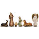 Natividade de Jesus 6 figuras resina cores claras 12 cm s5