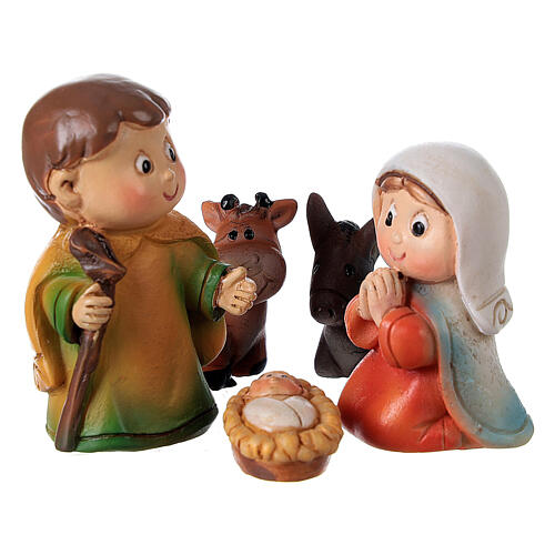 Christi Geburt (Kinderlinie aus 5 Stűcken) aus Harz, 4 cm 1