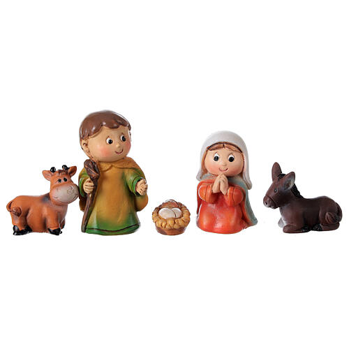Natividade de Jesus 5 figuras resina Presépio para Criança 4 cm 4