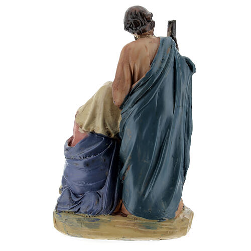 Holy Family set in colored resin 12 cm 4 characters 4