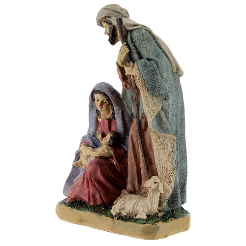 Christi Geburt aus farbigem Harz (4 Figuren), 20 cm 2