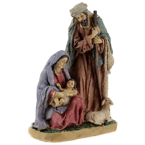 Holy Family statue in colored resin 20 cm 4 pcs 3