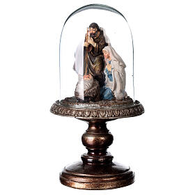 Natividad resina en campana de vidrio 20 cm belén 8 cm